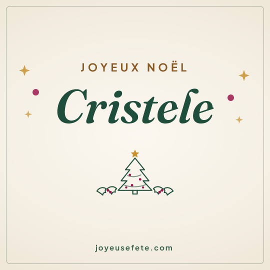 Image carrée « Joyeux Noël Cristele » pour WhatsApp