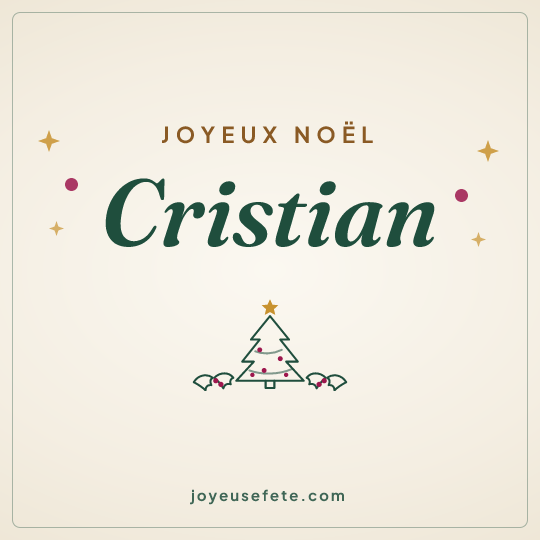 Image carrée « Joyeux Noël Cristian » pour WhatsApp