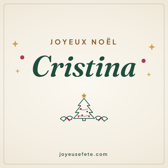 Image carrée « Joyeux Noël Cristina » pour WhatsApp