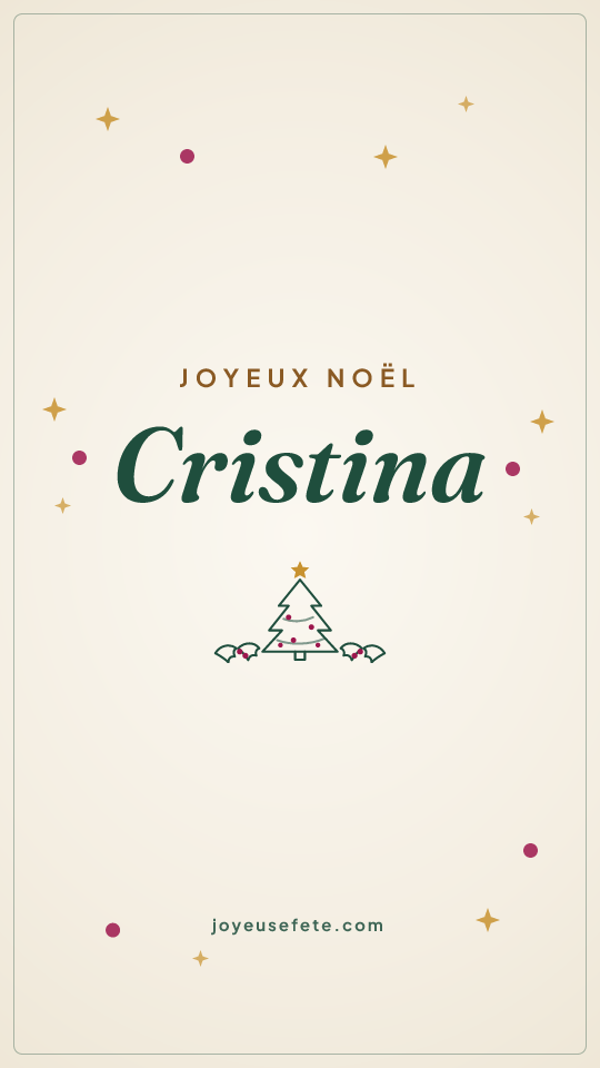 Image « Joyeux Noël Cristina » au format story