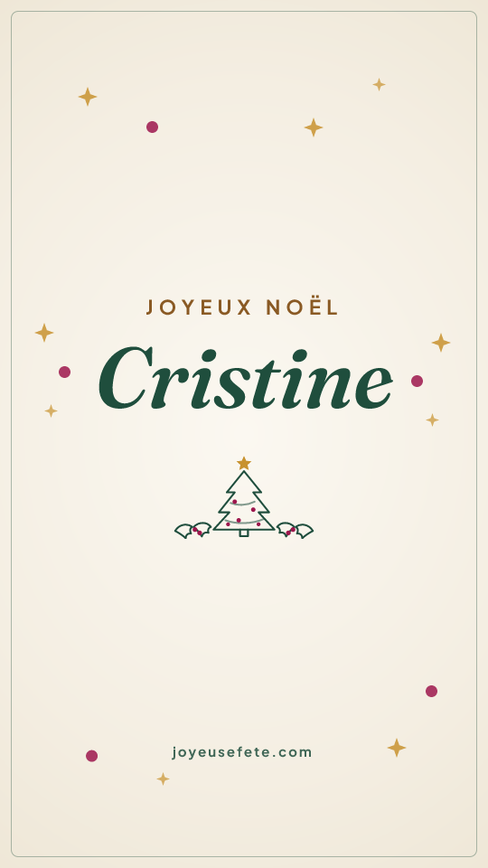 Image « Joyeux Noël Cristine » au format story