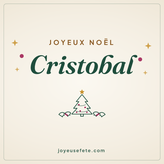 Image carrée « Joyeux Noël Cristobal » pour WhatsApp