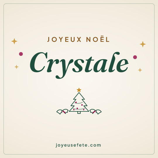 Image carrée « Joyeux Noël Crystale » pour WhatsApp