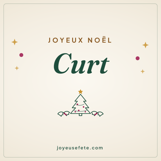 Image carrée « Joyeux Noël Curt » pour WhatsApp