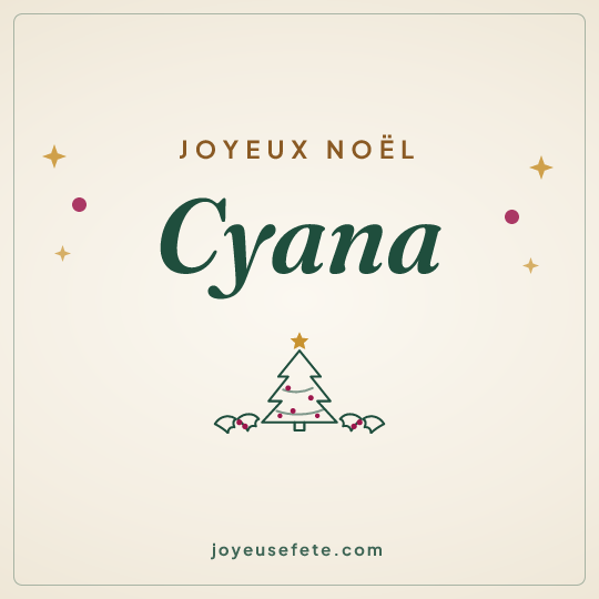 Image carrée « Joyeux Noël Cyana » pour WhatsApp