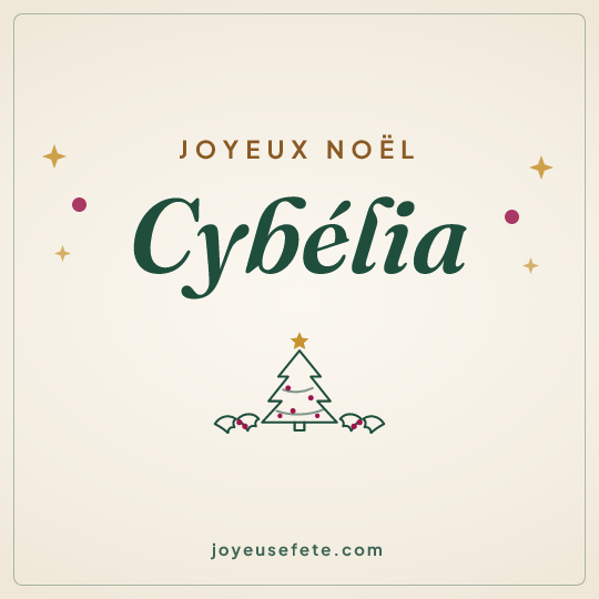 Image carrée « Joyeux Noël Cybélia » pour WhatsApp