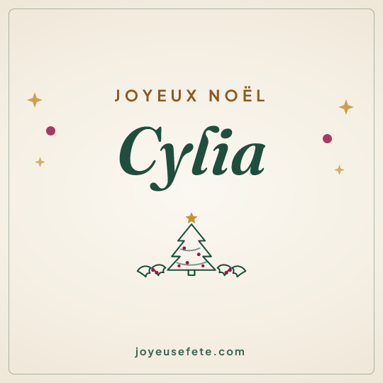 Image carrée « Joyeux Noël Cylia » pour WhatsApp