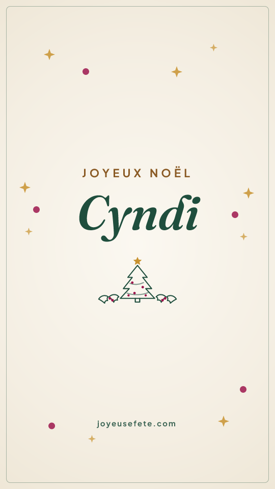 Image « Joyeux Noël Cyndi » au format story