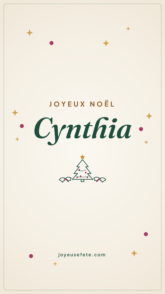 Image « Joyeux Noël Cynthia » au format story