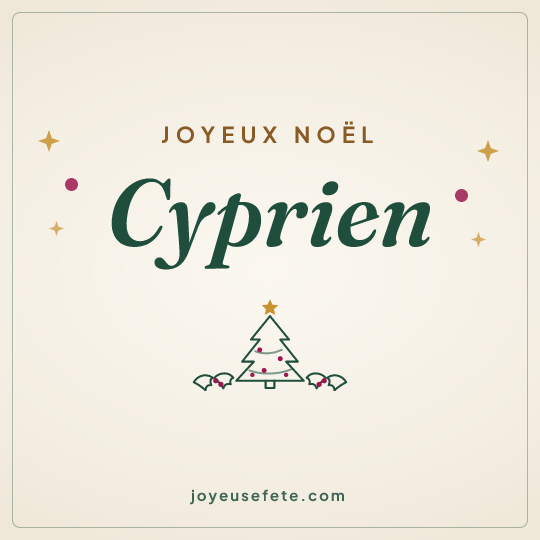 Image carrée « Joyeux Noël Cyprien » pour WhatsApp
