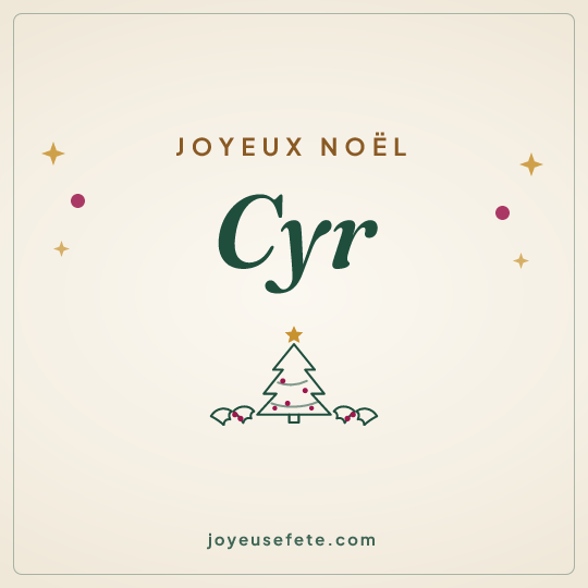 Image carrée « Joyeux Noël Cyr » pour WhatsApp