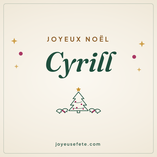 Image carrée « Joyeux Noël Cyrill » pour WhatsApp