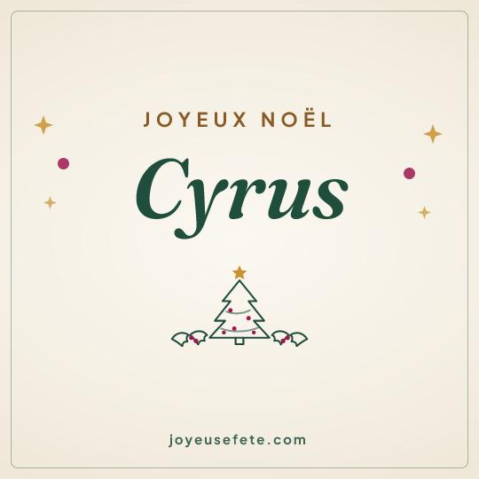 Image carrée « Joyeux Noël Cyrus » pour WhatsApp