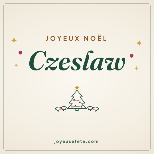 Image carrée « Joyeux Noël Czeslaw » pour WhatsApp