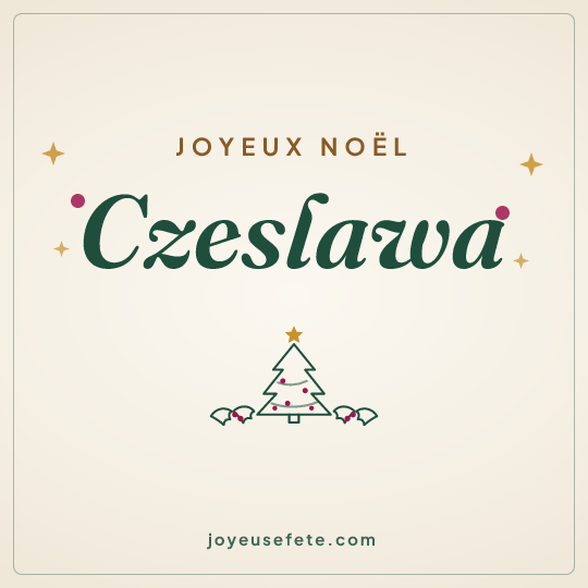 Image carrée « Joyeux Noël Czeslawa » pour WhatsApp