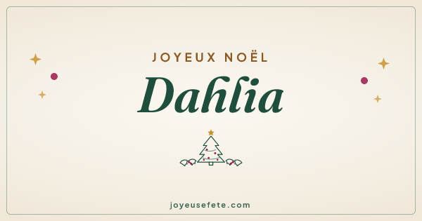 Image « Joyeux Noël Dahlia » au format large