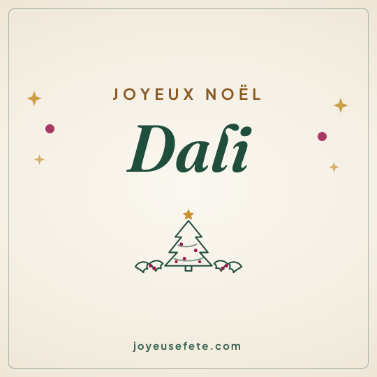 Image carrée « Joyeux Noël Dali » pour WhatsApp