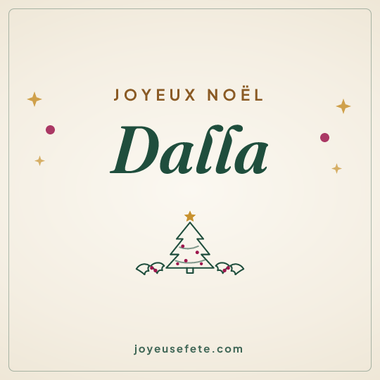 Image carrée « Joyeux Noël Dalla » pour WhatsApp