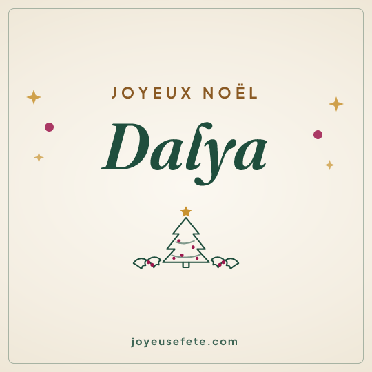 Image carrée « Joyeux Noël Dalya » pour WhatsApp