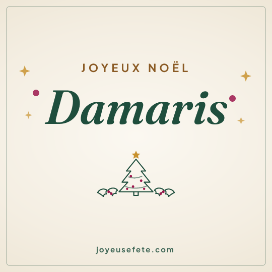 Image carrée « Joyeux Noël Damaris » pour WhatsApp