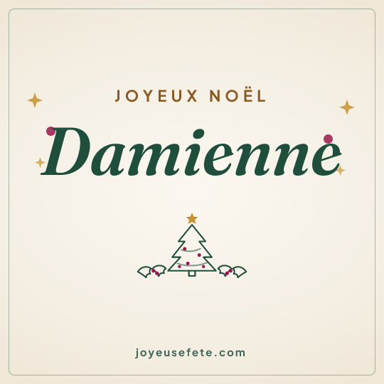 Image carrée « Joyeux Noël Damienne » pour WhatsApp