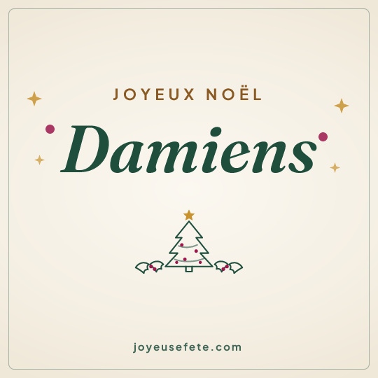 Image carrée « Joyeux Noël Damiens » pour WhatsApp