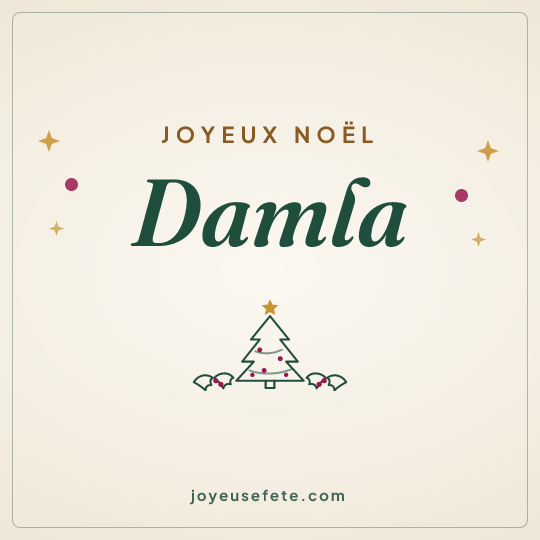 Image carrée « Joyeux Noël Damla » pour WhatsApp