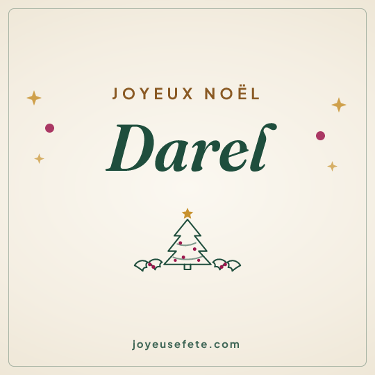 Image carrée « Joyeux Noël Darel » pour WhatsApp