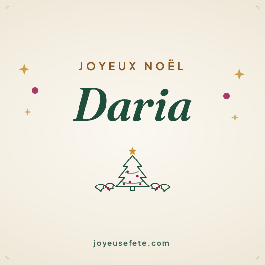 Image carrée « Joyeux Noël Daria » pour WhatsApp