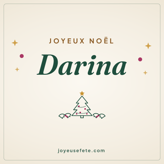 Image carrée « Joyeux Noël Darina » pour WhatsApp