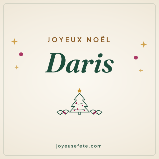 Image carrée « Joyeux Noël Daris » pour WhatsApp