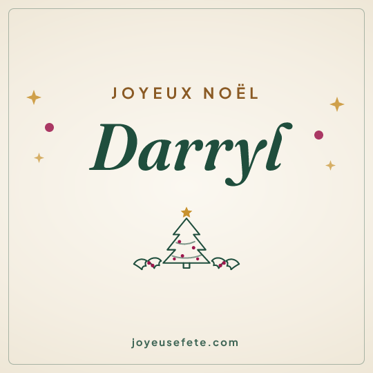 Image carrée « Joyeux Noël Darryl » pour WhatsApp