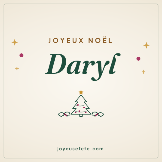 Image carrée « Joyeux Noël Daryl » pour WhatsApp