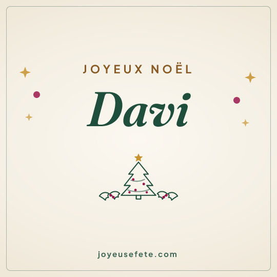 Image carrée « Joyeux Noël Davi » pour WhatsApp