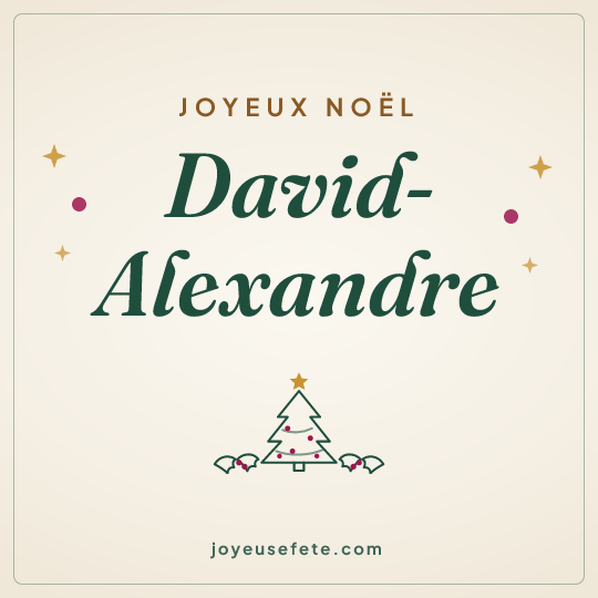 Image carrée « Joyeux Noël David-Alexandre » pour WhatsApp