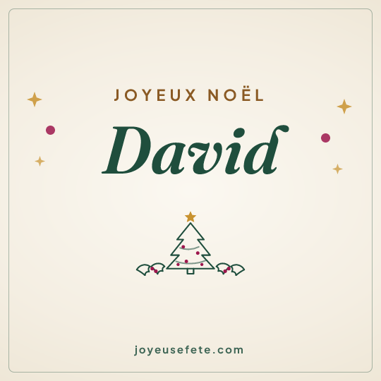 Image carrée « Joyeux Noël David » pour WhatsApp