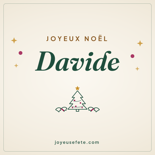 Image carrée « Joyeux Noël Davide » pour WhatsApp