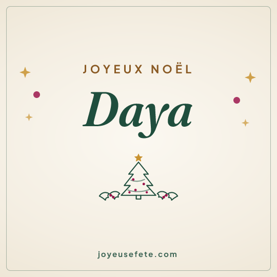 Image carrée « Joyeux Noël Daya » pour WhatsApp