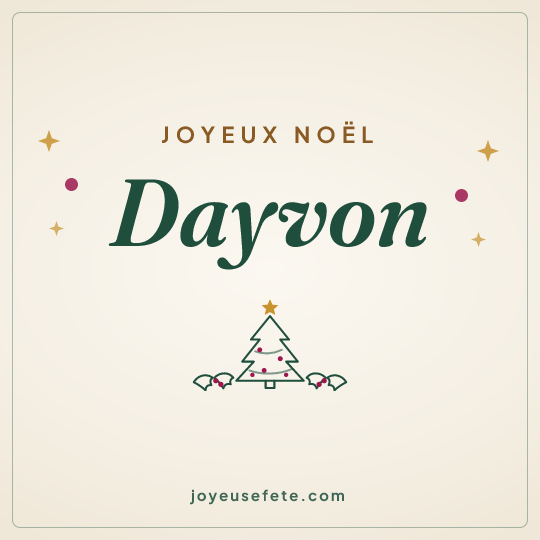 Image carrée « Joyeux Noël Dayvon » pour WhatsApp