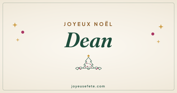 Image « Joyeux Noël Dean » au format large