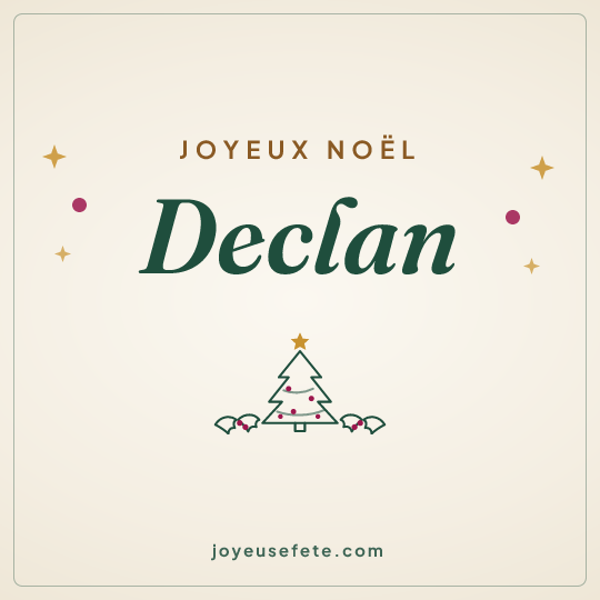 Image carrée « Joyeux Noël Declan » pour WhatsApp