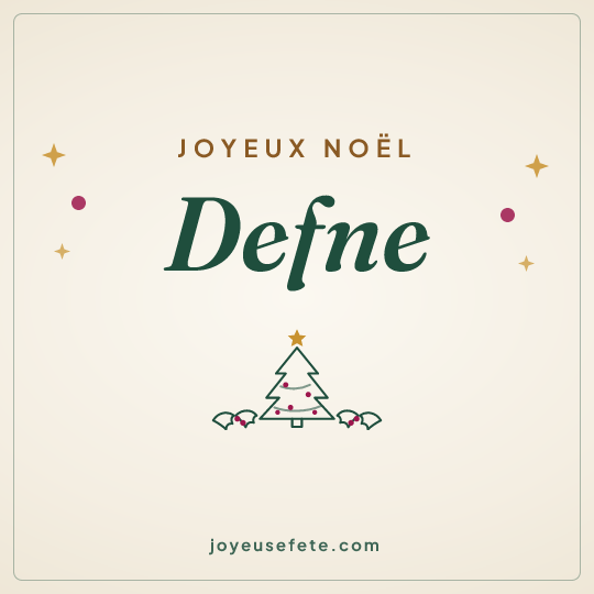 Image carrée « Joyeux Noël Defne » pour WhatsApp