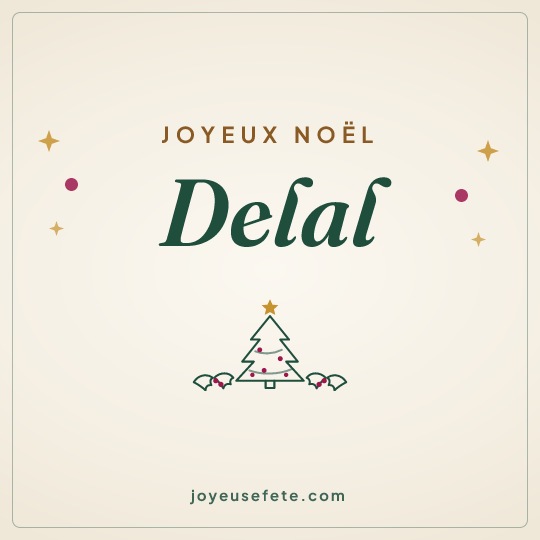 Image carrée « Joyeux Noël Delal » pour WhatsApp
