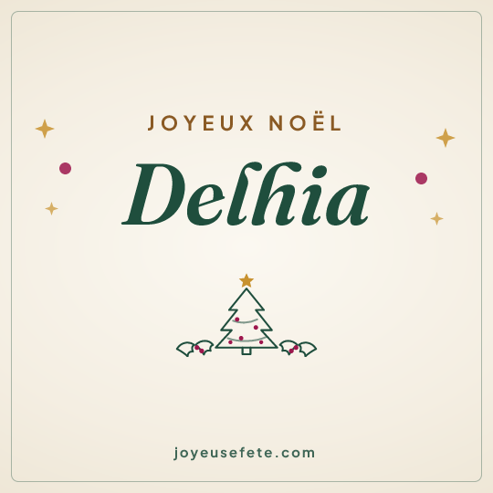 Image carrée « Joyeux Noël Delhia » pour WhatsApp