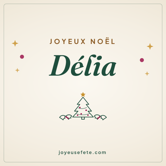 Image carrée « Joyeux Noël Délia » pour WhatsApp