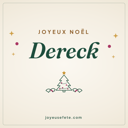 Image carrée « Joyeux Noël Dereck » pour WhatsApp