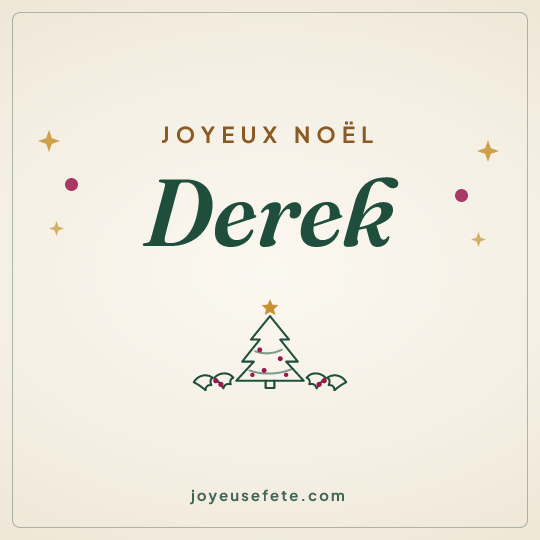 Image carrée « Joyeux Noël Derek » pour WhatsApp