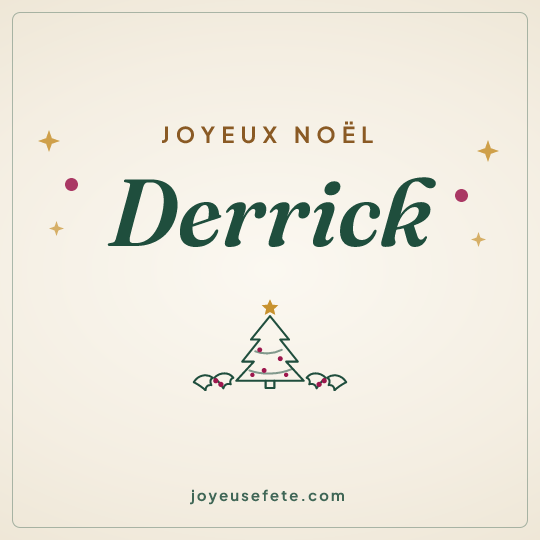 Image carrée « Joyeux Noël Derrick » pour WhatsApp