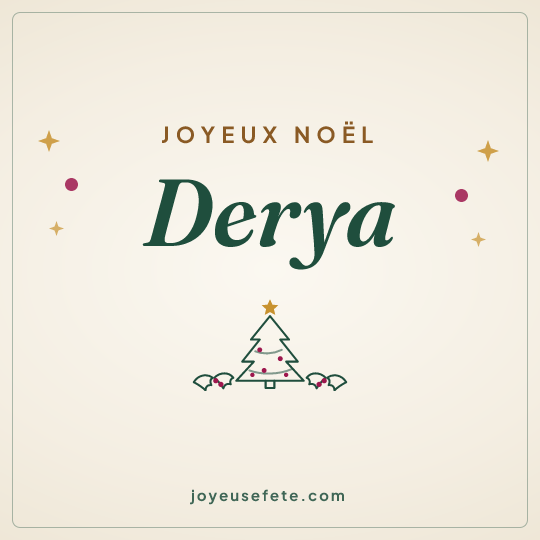 Image carrée « Joyeux Noël Derya » pour WhatsApp