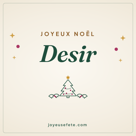 Image carrée « Joyeux Noël Desir » pour WhatsApp